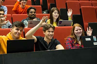 Students attending a lecture at university