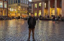 Andreas standing on a square in Groningen