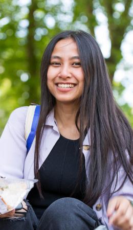 Student in a park