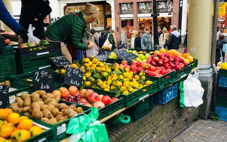 Fruit being sold at a farmers market